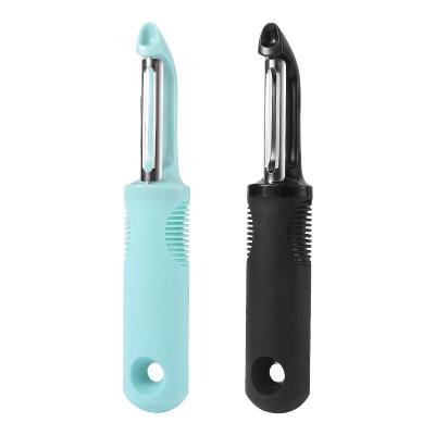 China Minimalist Stainless Steel Kitchen Tools Potato Apple Peeler Handles Serrated Blade Fruit Vegetable Peeler for sale