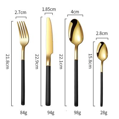 China Gift Viable Knight Amazon Stainless Steel Cutlery Knife Steak Cutlery Set Gold European Square and Fork Handle for sale