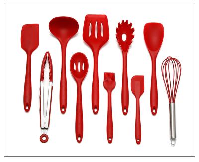 China Sustainable Colorful Silicone Cooking Utensils 11 Pcs Cookware Set Kitchen Utensil Set Nonstick Cookware With Spatula Set for sale