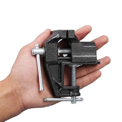 China Mini Jeweler Table Clamp DIY Home Vise Mini Bench Clamp Heavy Duty Steel Clamp-on Vise Cast Iron Craft Table Repair Tool Portable Work for sale