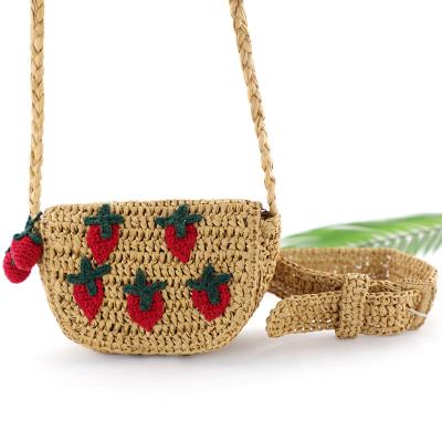 China Fashion Women's Fashion Straw Waist Bag Chest Belt Shoulder Pack Cross - Body Straw Bag for sale