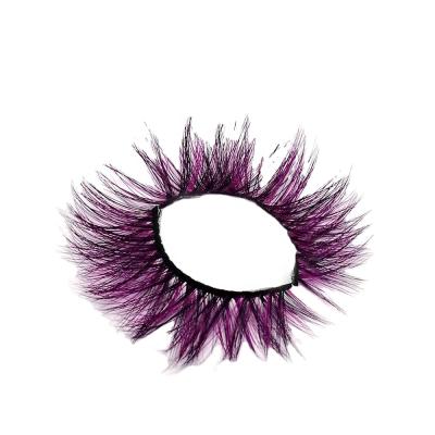 China 25-30 Pack 3D Times Strip False Eyelash Colored Mink Rainbow Eyelash With Custom for sale