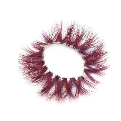 China 25-30 Times Colored Eyelashes 18mm Mink Eyelashes Dramatic Fluffy Mink Eyelashes for sale