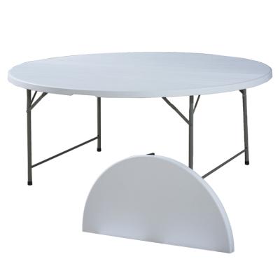 China Collapsible Plastic PP Folding Church Banquet Outdoor Round Wedding Party Event Foldable Table for sale