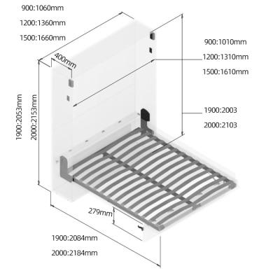 China Space Saving Manual Folding Murphy Bed Hardware Wall Foldable Smart Upright Bed Kit For Bedroom Hotel for sale