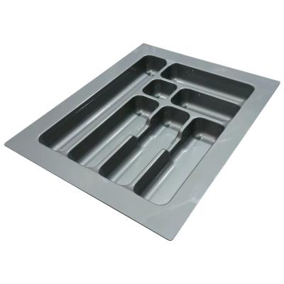 China 485*390*50mm Gray Plastic Drawer Organize Flatware Viable Cutlery Tray Divider Tableware Utensil Storage for sale