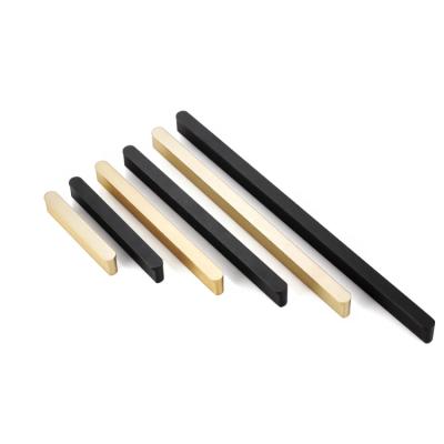 China Modern OEM Customized Gold / Black Modern Aluminum Long Drawer Cabinet Pulls Handles for sale