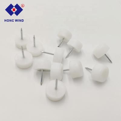 China Traditional White Nylon Furniture Chair Table Leg Feet Pad Floor Protector Spike Slip Nail, 18 x 9.5mm for sale