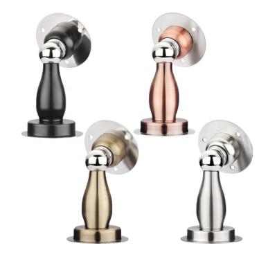 China Modern Brushed Stainless Steel 304 Magnetic Door Hook Door Stops With Double Sided Tape Screws for sale