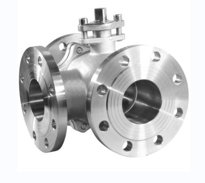 China General Factory Price Stainless Steel Industrial Flange Guaranteed Quality High Deck Flange Three Way Ball Valve for sale