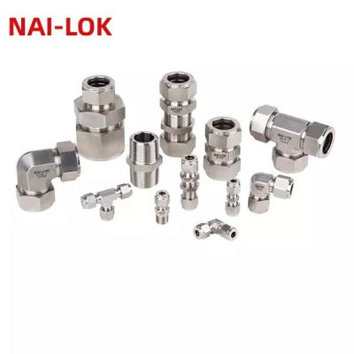 China Straight Male Gas Instrument Tube Fittings 1 Inch Stainless Steel Fittings 1/4 To Union Two Ferrule Nut Tube 1/16