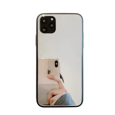 China Fashion Mirror Blace Glass 9H Hybrid Useful Phone Case Female Tempered Glass Style Make Up Phone Case Shockproof Mirror Phone Case For iPhone 11 Xs XR for sale