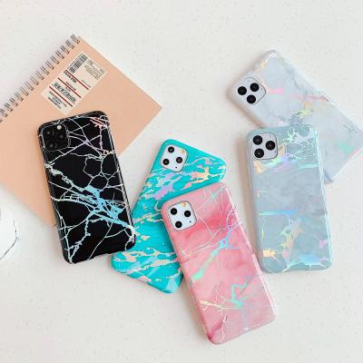 China Unique Hot Colorful Marble Laser Design Silicone Phone Case For iPhone 6 - 12 Max Pro for sale