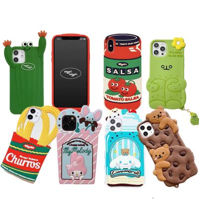 China Soft Silicone Cute Melody Bear Cookie Cactus Churros Anti-fall 3D Cartoon Tomato Phone Case Cover For iPhone 7/8P/XS/XR/11/12Promax for sale