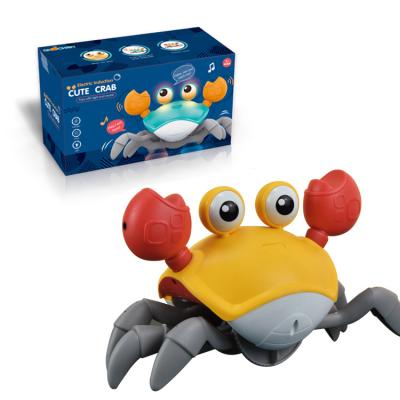 China Eductional Kid Toys Automatic Sensing Crab Obstacle Induction electric crab toy Sensing Crawling Crab Toy With Light And Music Toy for sale