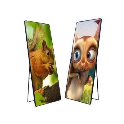 China Indoor Advertising Poster LED Screen P1.9 P2 P2.5 P3mm Floor Standing Full Color LED Display Digital LED Panel Poster 320*160mm for sale