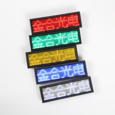 China Text.Digital.Animaiton Scrolling Indoor Or Outdoor Portable LED Name Badge Pin Multi Color All Language Led Name Card Tag Badge Display for sale