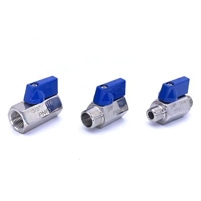 China 304 316 General Stainless Mini Ball Valve Female Male 1/8