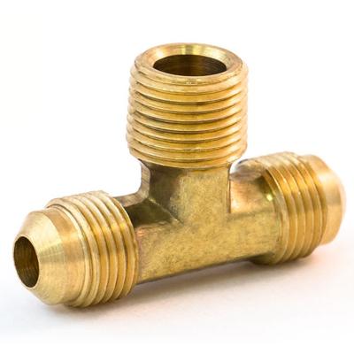 China Male Brass Flare Branch Tee SAE 45 Degree Flare To Pipe Tee Connector 1/8