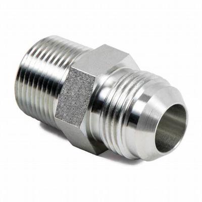 China 304 316 Stainless Steel Hydraulic Hose Adapter Male 37 Degree JIC/AN With NPT Male Hose Adapter Nipple Fitting for sale