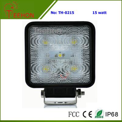 China 9V-60V DC 15W Square-Shaped LED Work Lamp for 4WD Vehicles for sale