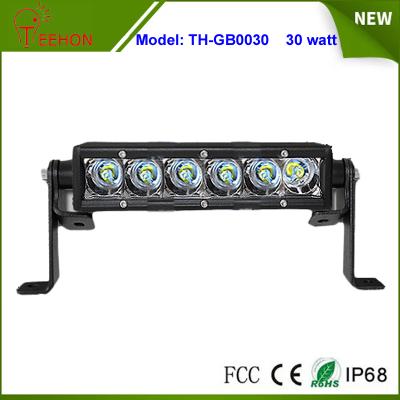 China 6inch 30W Single Row 12V/24V Waterproof LED Work Light Bar for sale