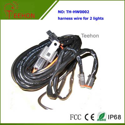 China Waterproof and Fireproof Wiring Harness with Deutch connectors for 2 Lights Simultaneously for sale