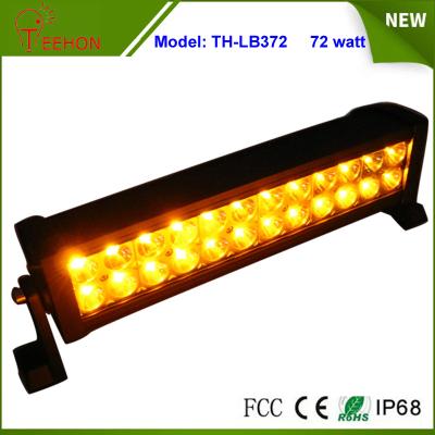 China Amber and White Color 13.5 inch Epistar LED Strobe Light Bar 72W Flash Lamp for Sale for sale