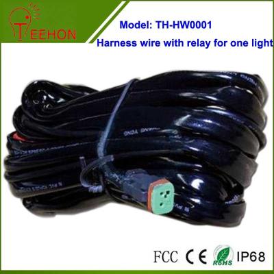 China High quality Automobile Harness Wire with Relay and Deutch connectors for 1 LED light for sale