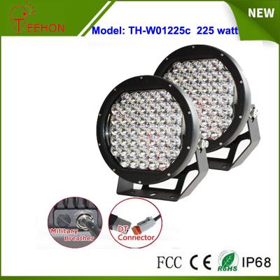 China Black 10 inch 225W spotlights round LED spot driving lights upgraded 5w CREE XPG grade for sale