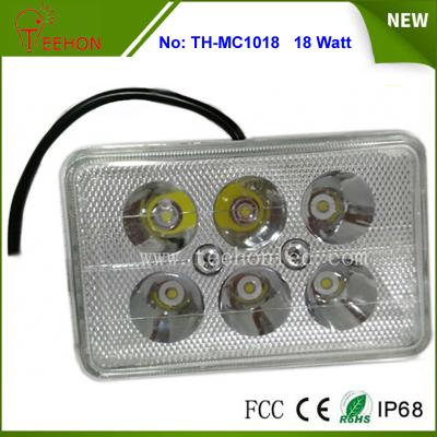 China 18W Rectangle LED Work Light, LED Headlight for Motorbike, Replacing halogen lamp or HID for sale