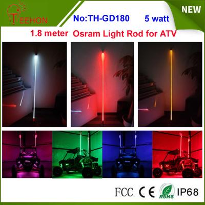 China 5 watt 6 inch Osram multi color whit it light rod LED whip for for ATV, Buggy, Rhino, RZR for sale