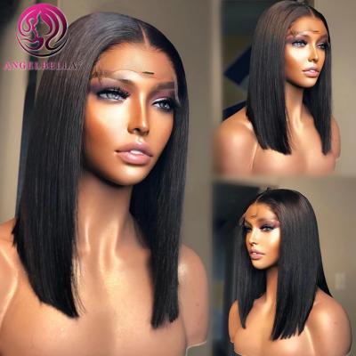 China Can be HD transparent dyed lace front Bob Wig With Closure Human Hair Lace Frontal Wigs For Color Women Brazilian Virgin Hair Bob Lace Wigs for sale