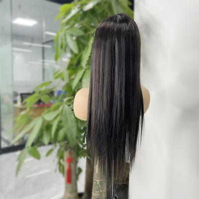 China 100% Remy Human Hair Lace Front Wigs HD Transparent Full Swiss Lace 100% Pre Plucked Cuticles Aligned Brazilian Virgin Human Hair Natural Straight Wigs for sale