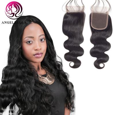 China Unprocess Brazilian Hair Transparent 4x4 Lace Closure 4x4 Lace Closure Human Hair Transparent Lace Closure for sale