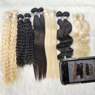 China Original Pure Natural Hair Extension Raw Virgin Hair 613 Cuticle Aligned Brazilian Hair Hair Bundles for sale