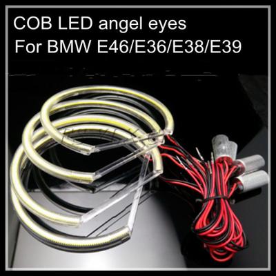 China COB LED angel eyes for BMW LED headlight halo ring E38 E36 E39 E46 4*131mm for sale