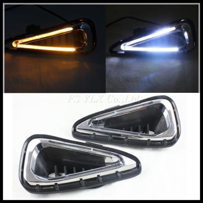 China Dual White Amber LED DRL daytime running light with turn signal light for Toyota Camry for sale