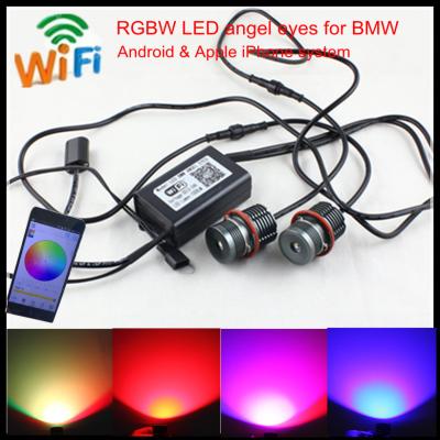 China Mobile Wifi control colors change E60 E39 20W LED RGBW angel eyes for BMW E39 E60 E87 for sale