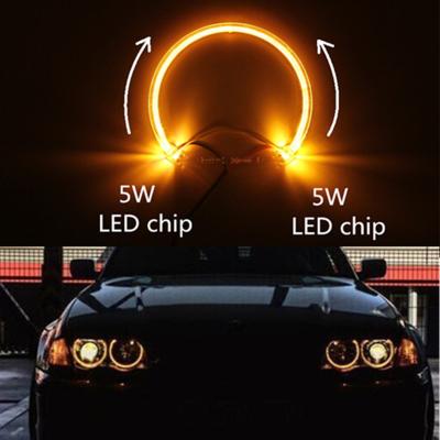 China Yellow 131mm LED guide light LED angel eyes for BMW E38 E39 E36 E46 LED headlight halo ring for BMW LED angel eyes for sale