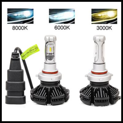 China X3 Fanless 6000LM 50W  ZES H7 H8 H9 H10 H11 H16 5202 9005 9006 LED headlight Car LED headlight LED fog light bulb for sale