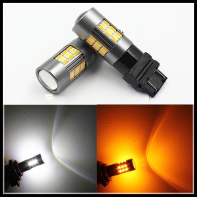 China S25 P21W 1157 5630 62 SMD Amber White 4014 62LEDs Car LED Bulbs DRL Dual Switchback color 1157 BAY15D 3157 7443 T20 for sale