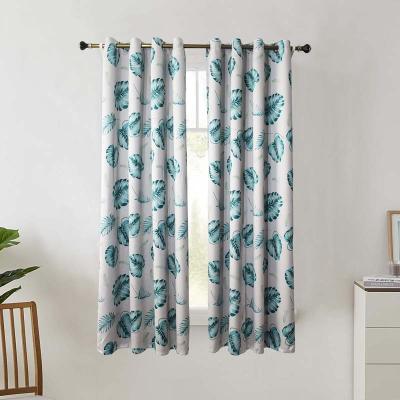 China New European Amazon Blackout Curtain Ready Made Barrier Blue Sheets For Living Room Bedroom Blackout Curtains for sale