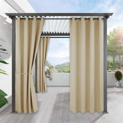 China Madel Insulat Blackout Ready Thermal Plain Insulated Durable Waterproof Blackout Gazebo Outdoor Curtains For Home Church Beach Guesthouse for sale