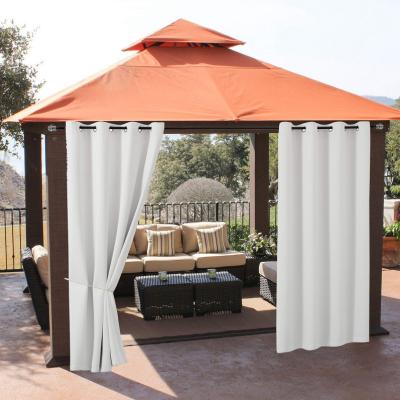 China HaoCheng Waterproof Rust Proof Blackout Grommet Divider Public Blackout Thermal Insulated Outdoor Drape Outdoor Curtain For Pergola for sale