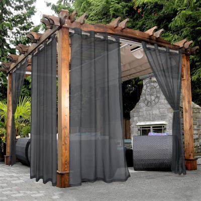 China Wholesale Simple Blackout Drapes Panel Curtain and Window Curtains 2 Colored Background for Porch Pergola for sale