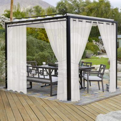 China Home Use Blackout Plain Colored Famous Designer Famous Brands Luxury Curtains Waterproof For Porch Pergola Patio Cabana for sale