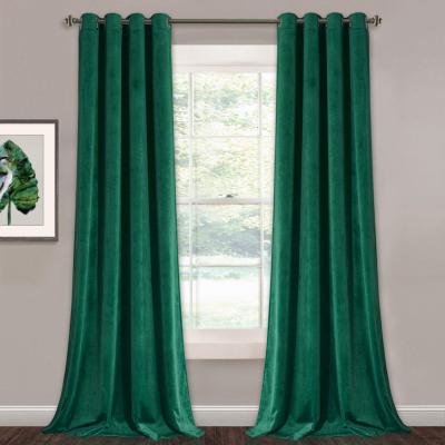 China Luxury Green Blackout Shaoxing Curtain Netting Green Curtains For Christmas for sale