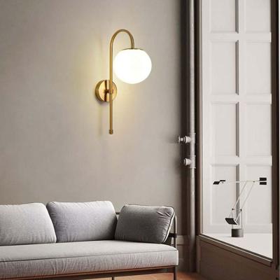 China Nordic Simple Style LED Simple Gold Bedroom Bedside Lamp Indoor Wall Lamp Modern Wall Lamp for sale