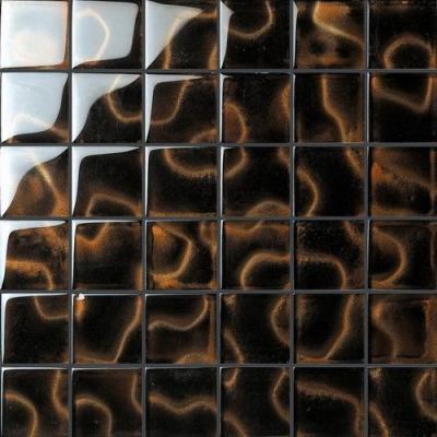 China Parquet Art and Crafts Mosaic Tile Brown Bronzes New Design Crystal Transparent Polished Bathroom Tiles Glass Mosaic for sale